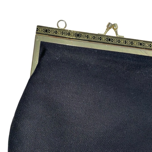 Vintage 1950’s Floral Petite-Point Snap Clutch Tapestry Embroidery Pattern Metal - Picture 8 of 14